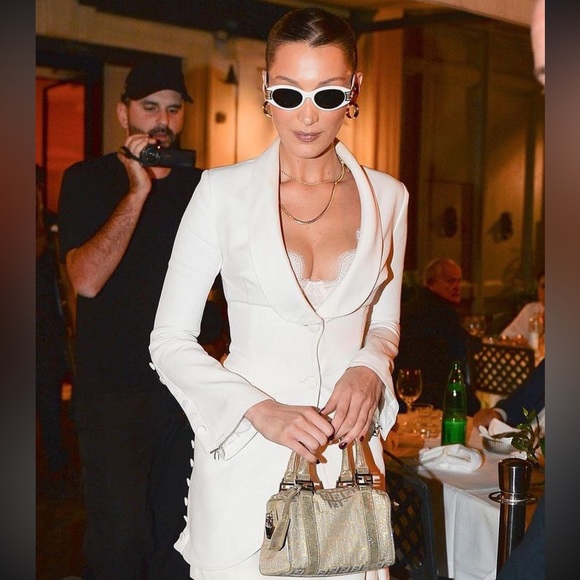 Rare Vintage Fendi Mini Metallic Zucchino Bauletto Bag - Picture 3 of 13